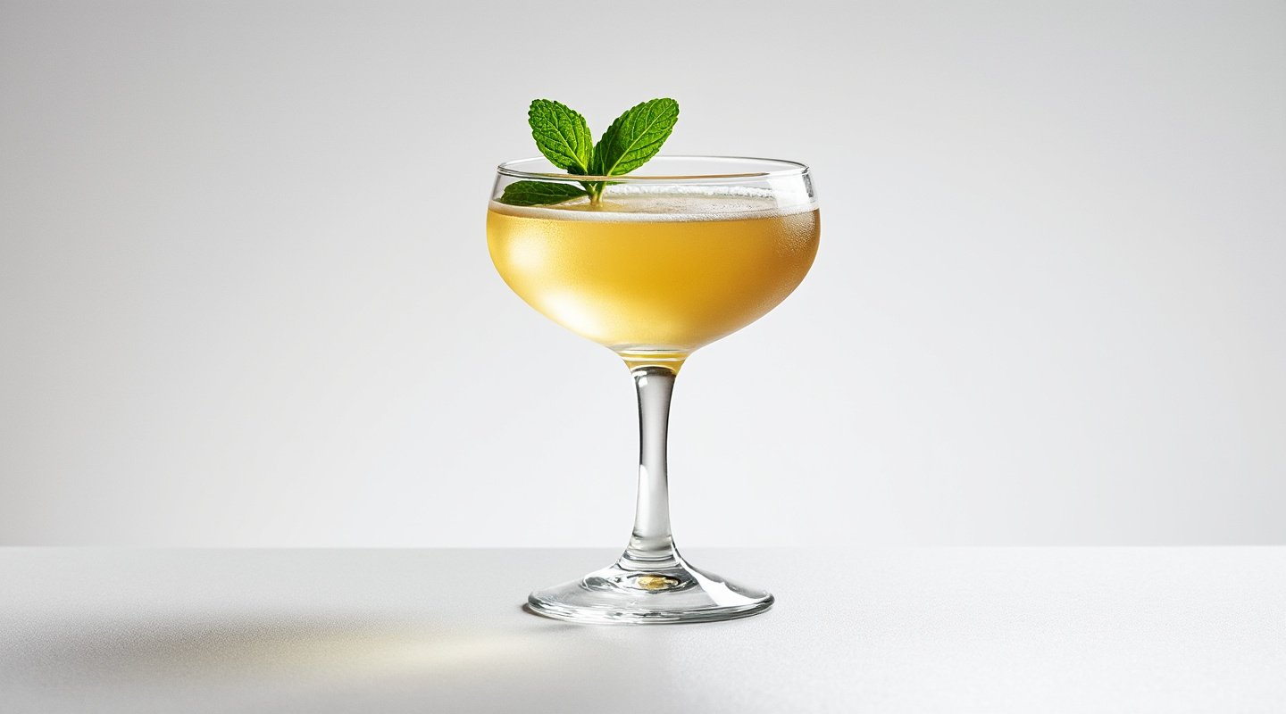 Coessential cocktail served in a Coupe glass
