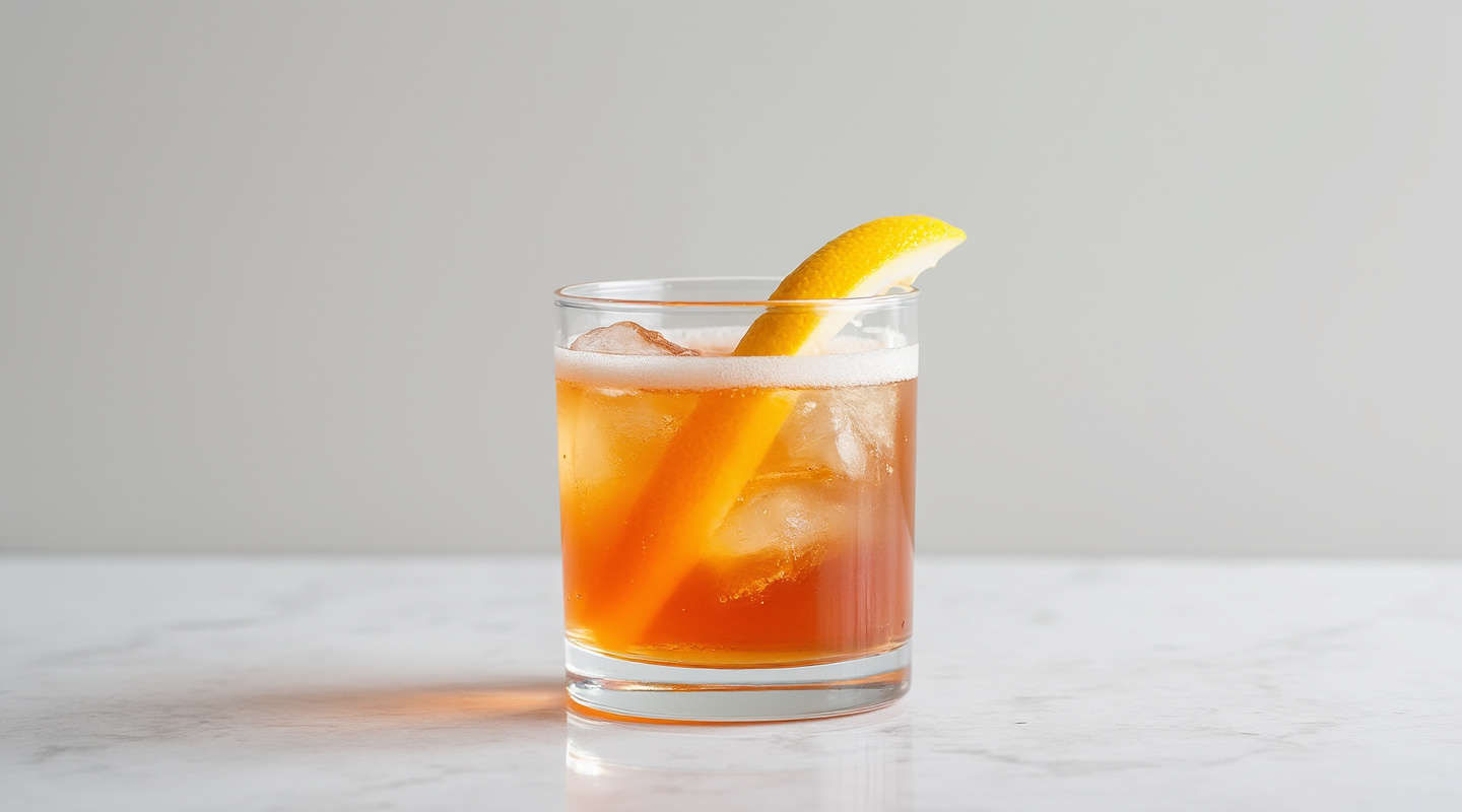 El Momento Perfecto cocktail served in an Old-fashioned glass