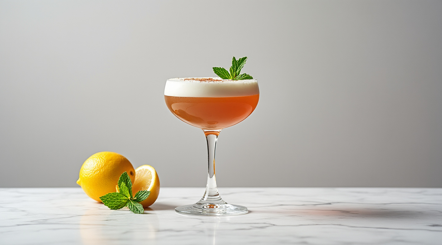 Haberdasher cocktail served in a coupe glass