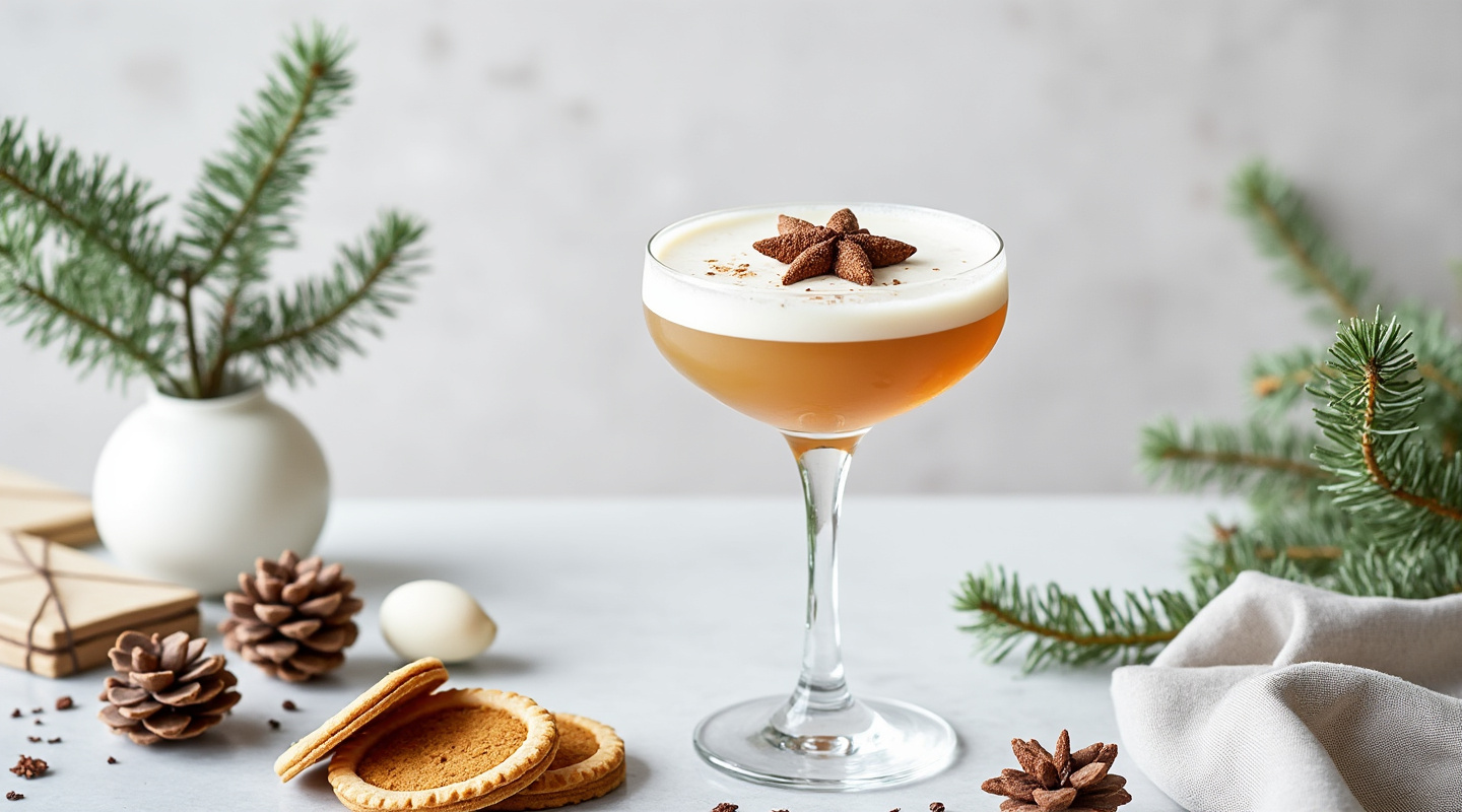 White Christmas Cocktail in a Coupe Glass