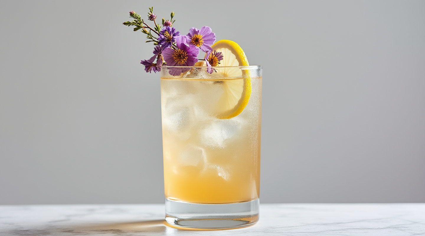 Dried Meadow Flower cocktail in a Collins glass