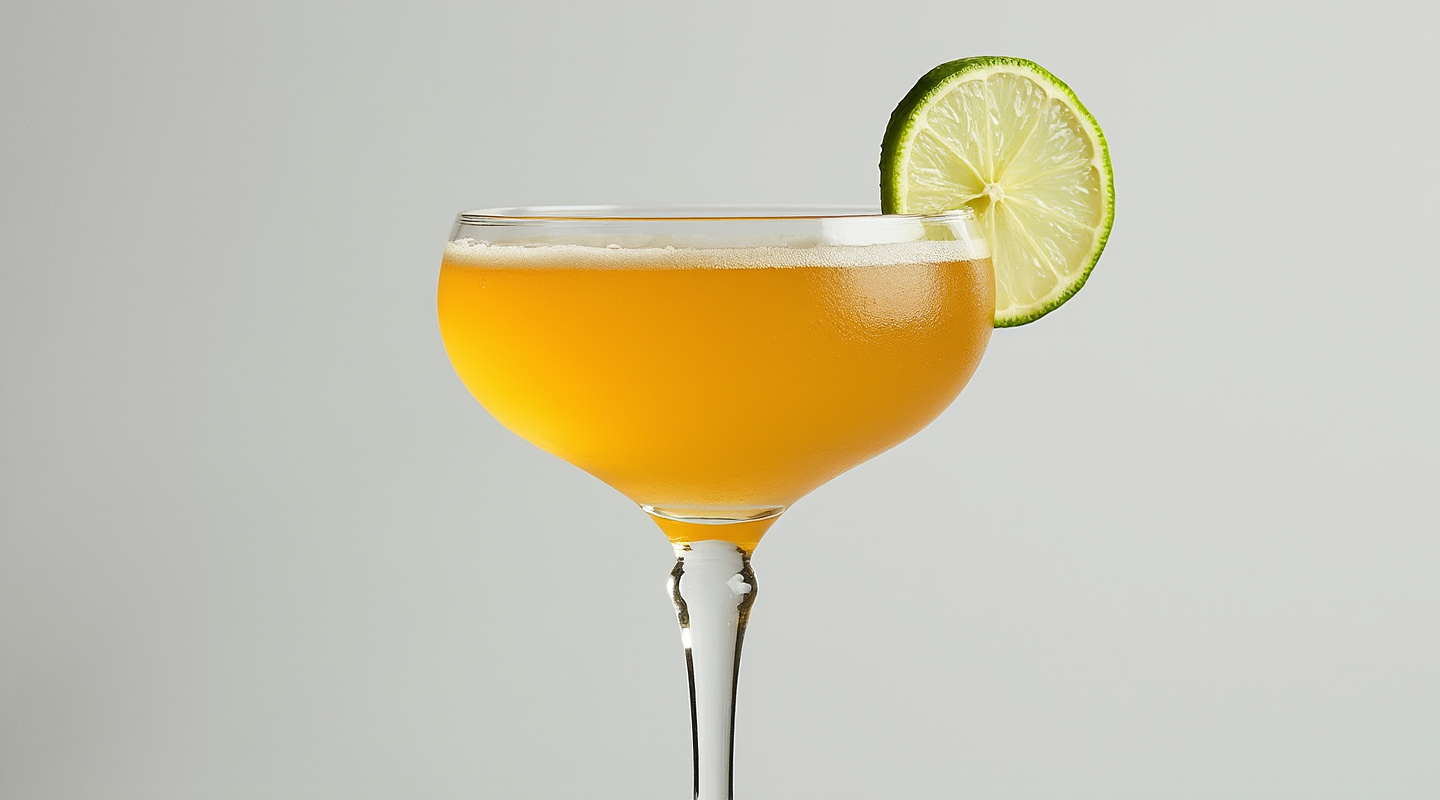 Naked & Famous cocktail in a coupe glass