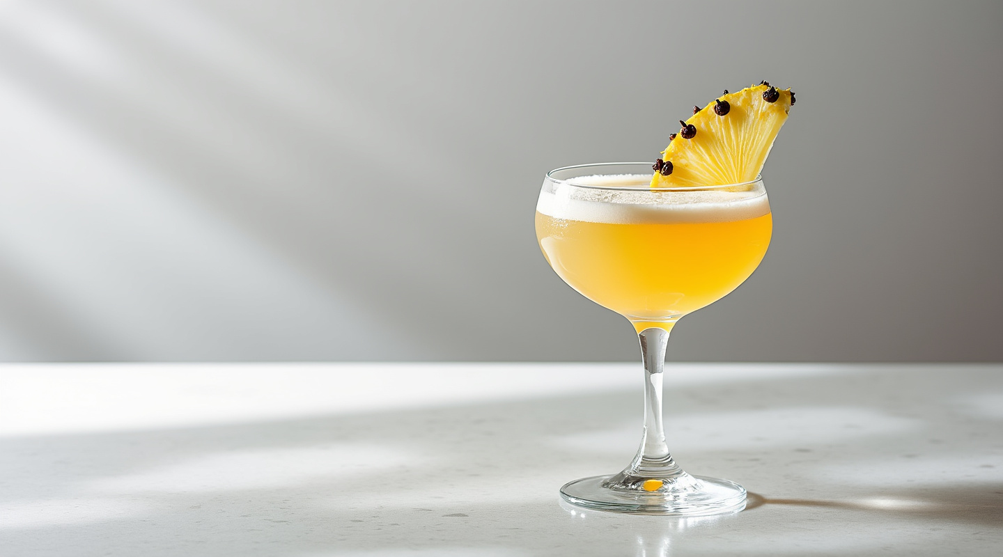 Pinecone cocktail in a coupe glass
