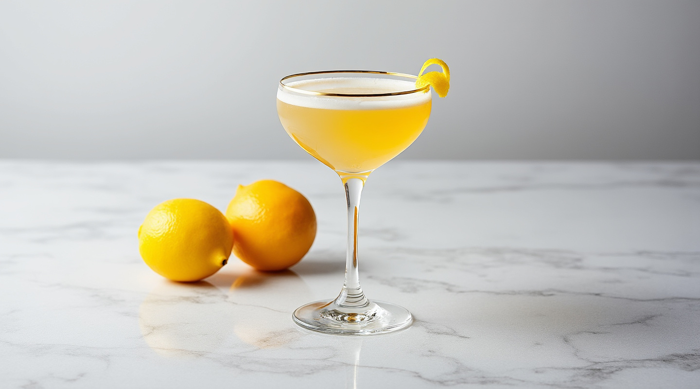 French Diamond cocktail in a Coupe glass