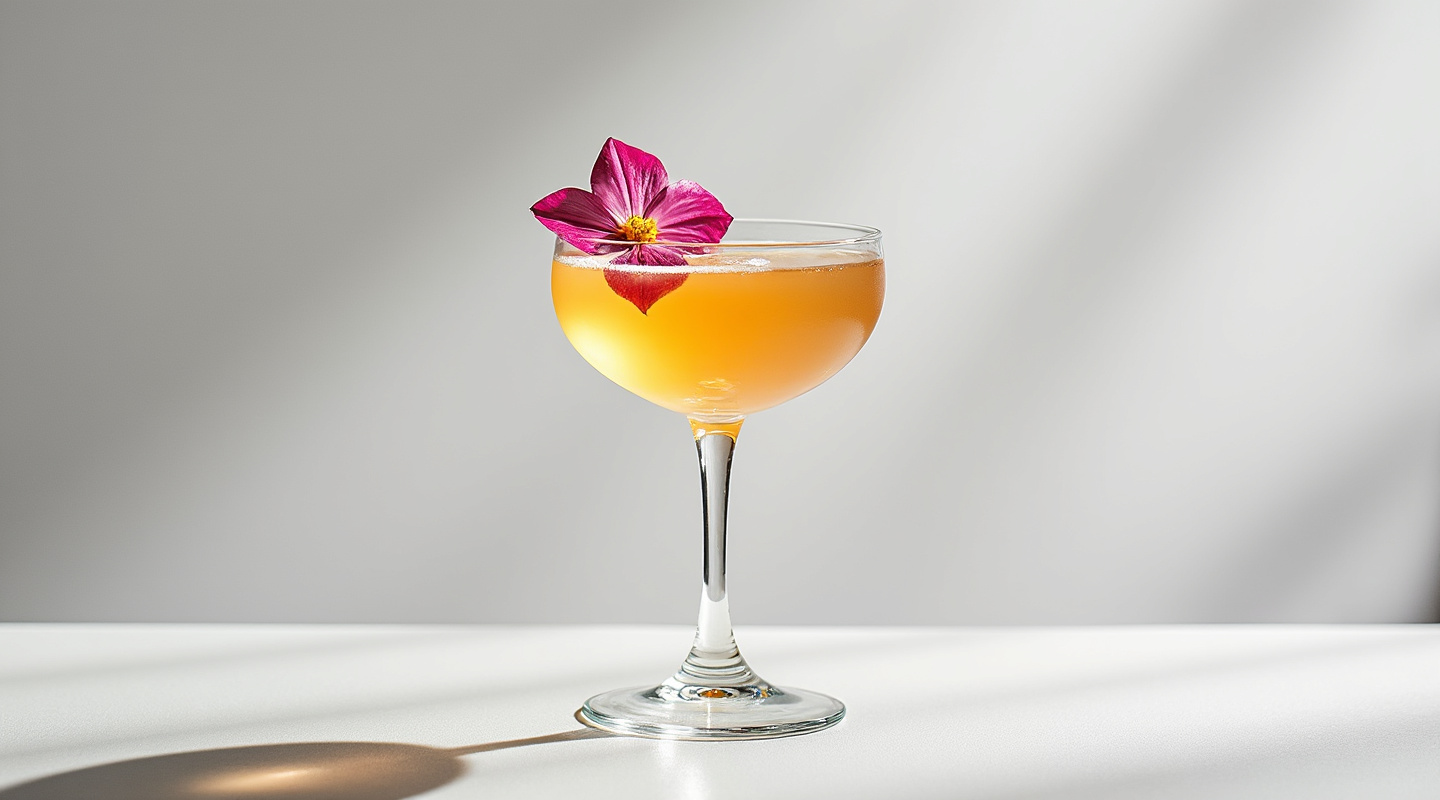 A beautifully presented Chan Chan cocktail served in a coupe glass.