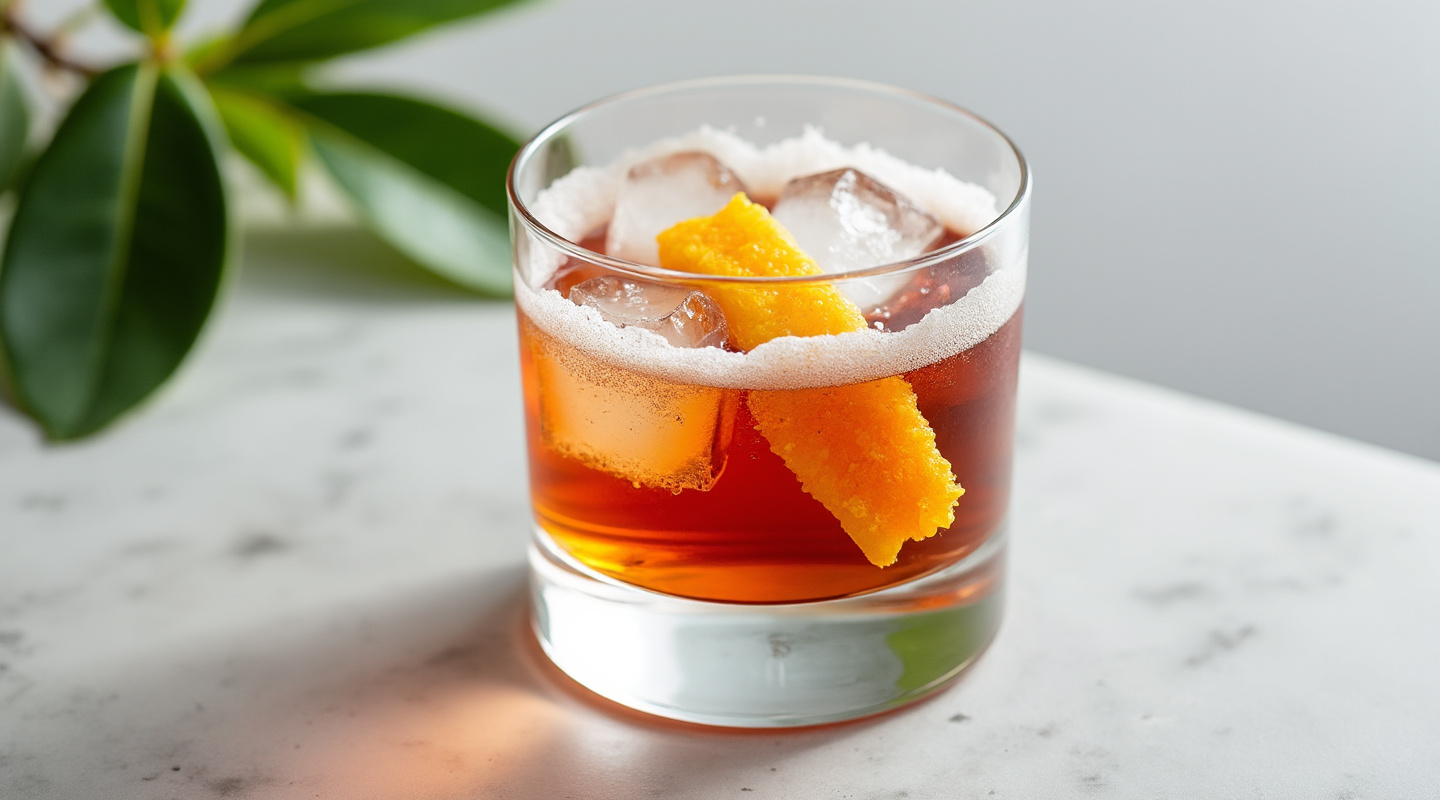 Pass the Dutchie cocktail in a Nick & Nora glass