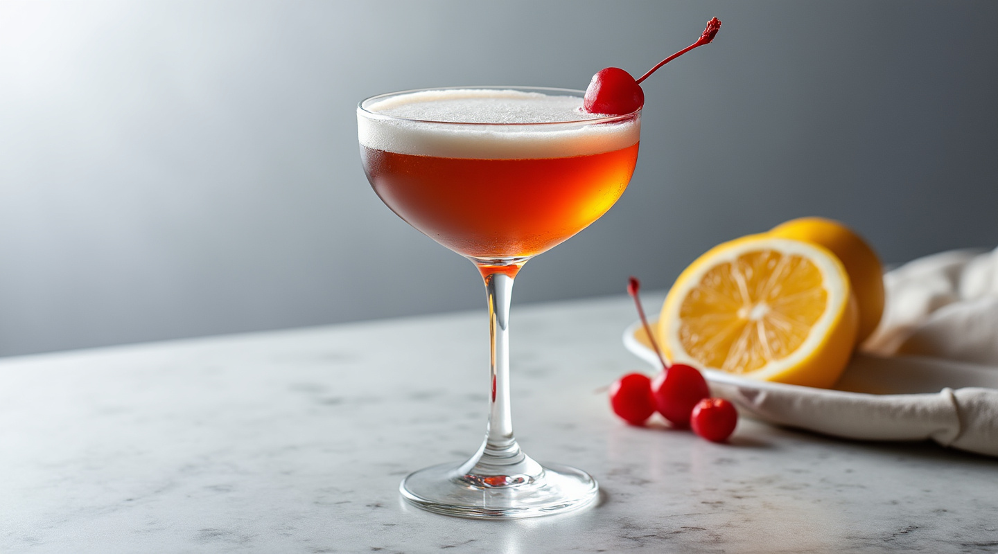 Stiletto Manhattan cocktail in a coupe glass