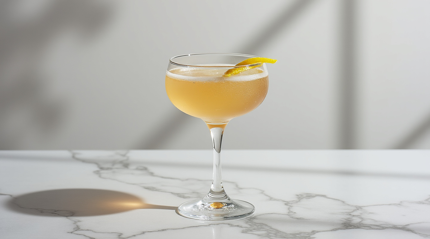 Paycheck cocktail in a coupe glass
