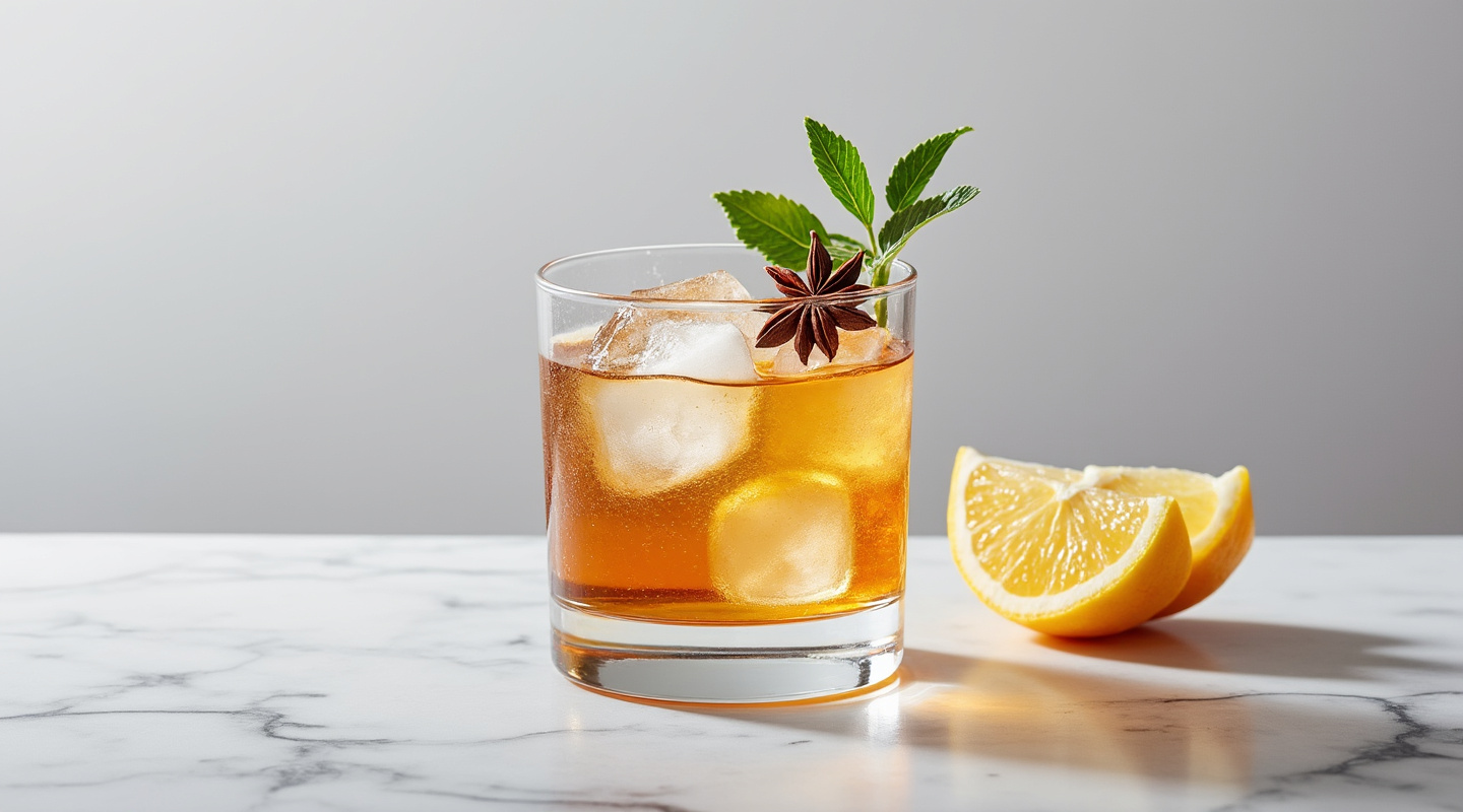 Death Star cocktail served in an Old-Fashioned glass