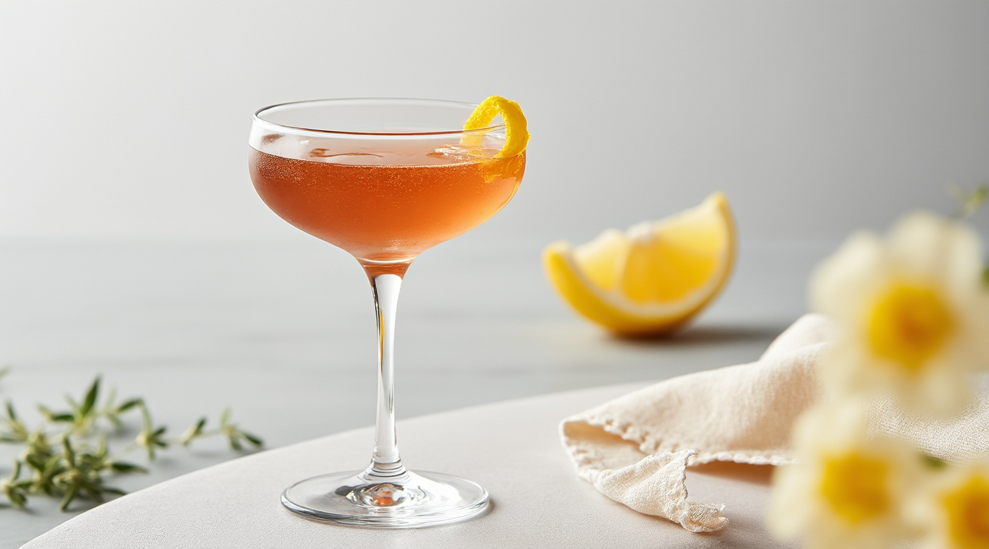 The Frank O'Hara cocktail in a Nick & Nora glass