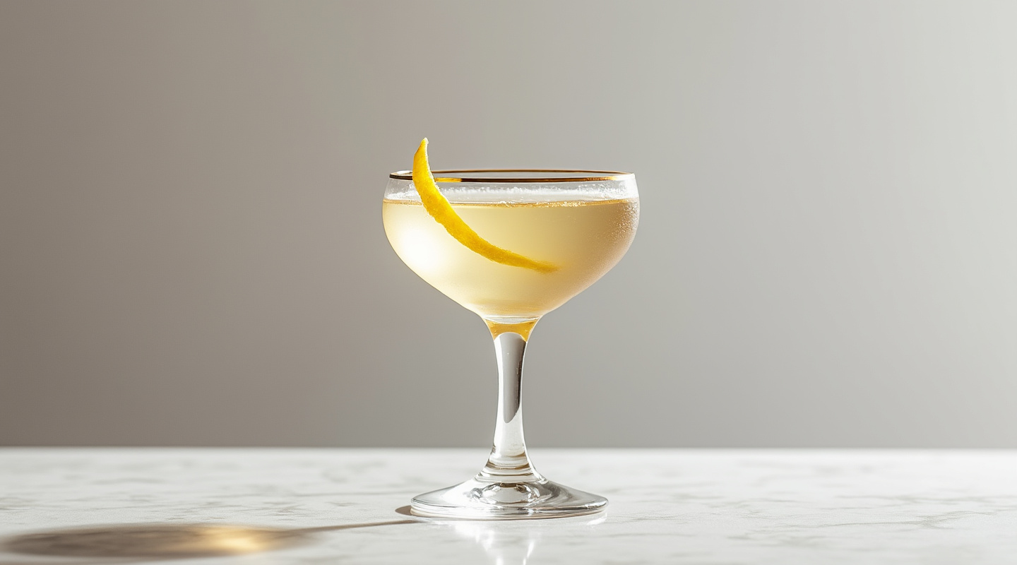 A Secret cocktail in a coupe glass