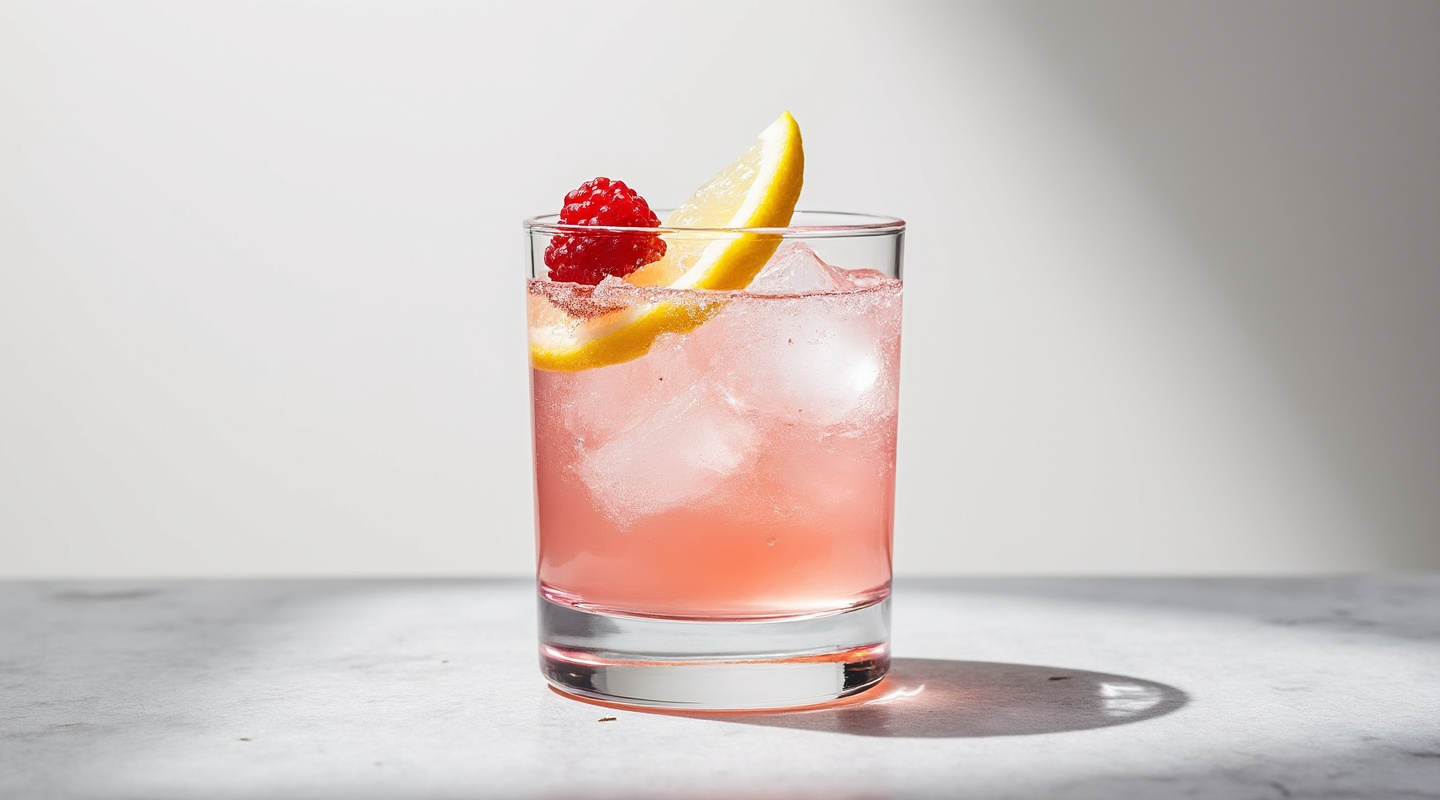 Pink Gin Fizz Cocktail