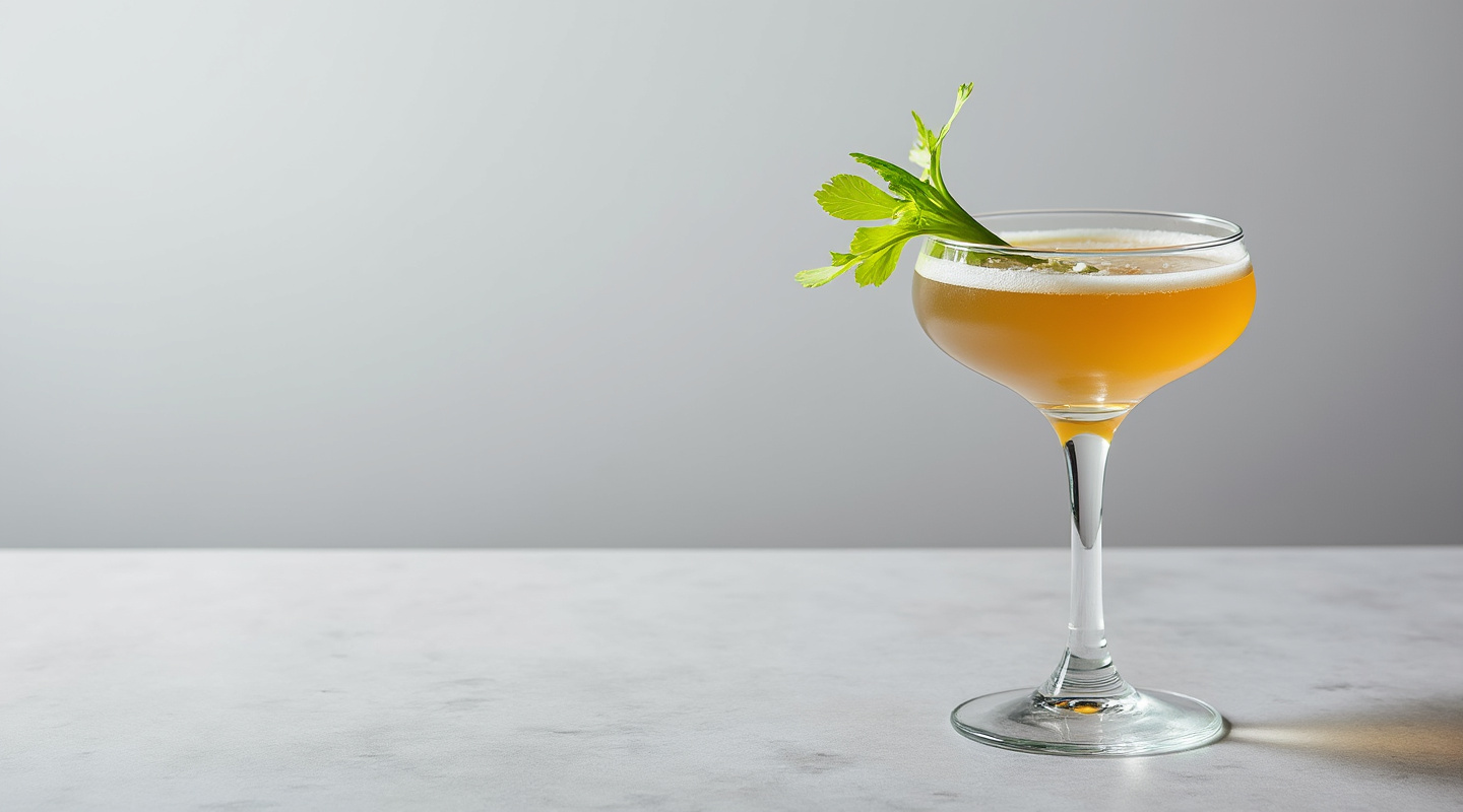 Celery Gringo in a Nick & Nora glass