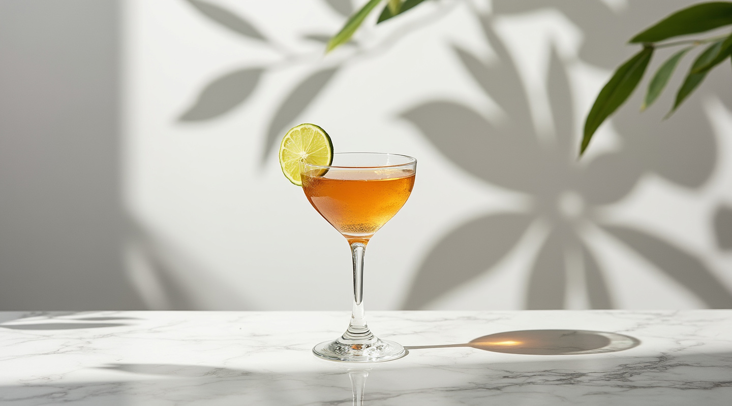Collection Cocktail in a Martini glass, garnished with a lime wedge.