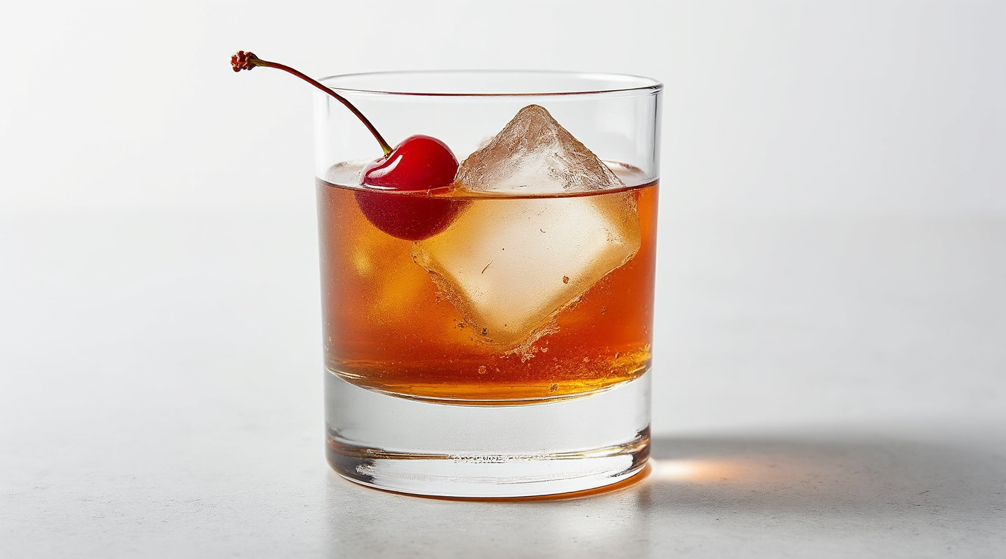 A rich and smooth cocktail served with a Luxardo Maraschino Cherry.
