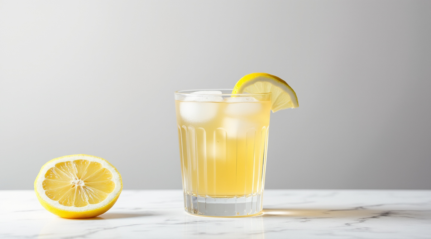 Limoncello Iced Tea in a glass with a lemon slice garnish