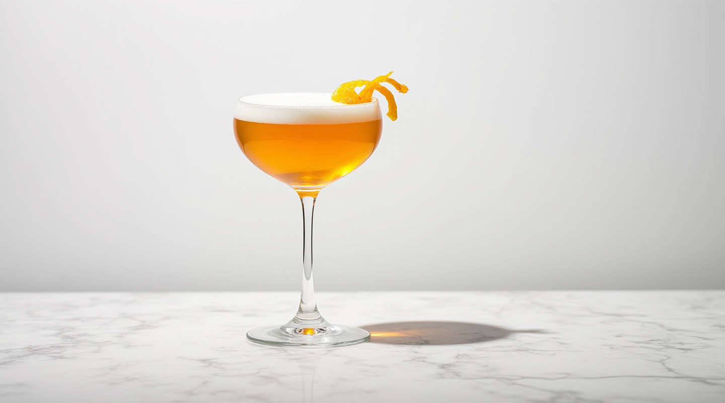 Downhill Daring cocktail in a coupe glass