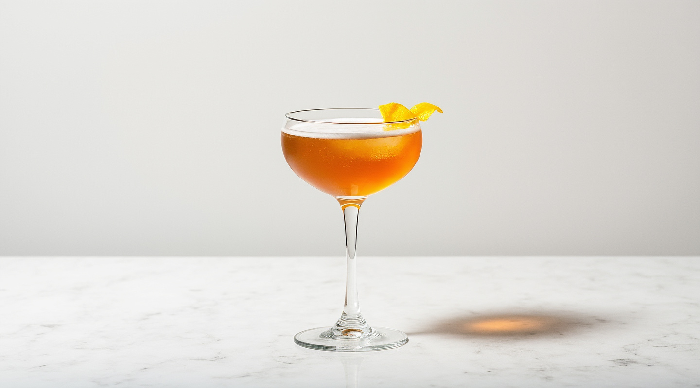 Yamabuki cocktail served in a Nick & Nora glass