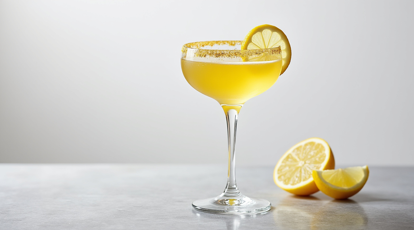 Gin Quarantini in a Coupe glass