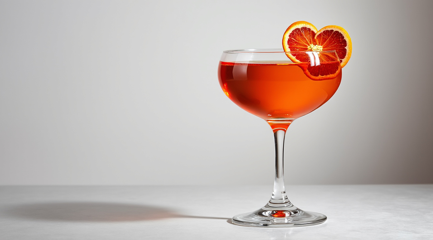 Hot Blooded Cocktail in a Coupe Glass