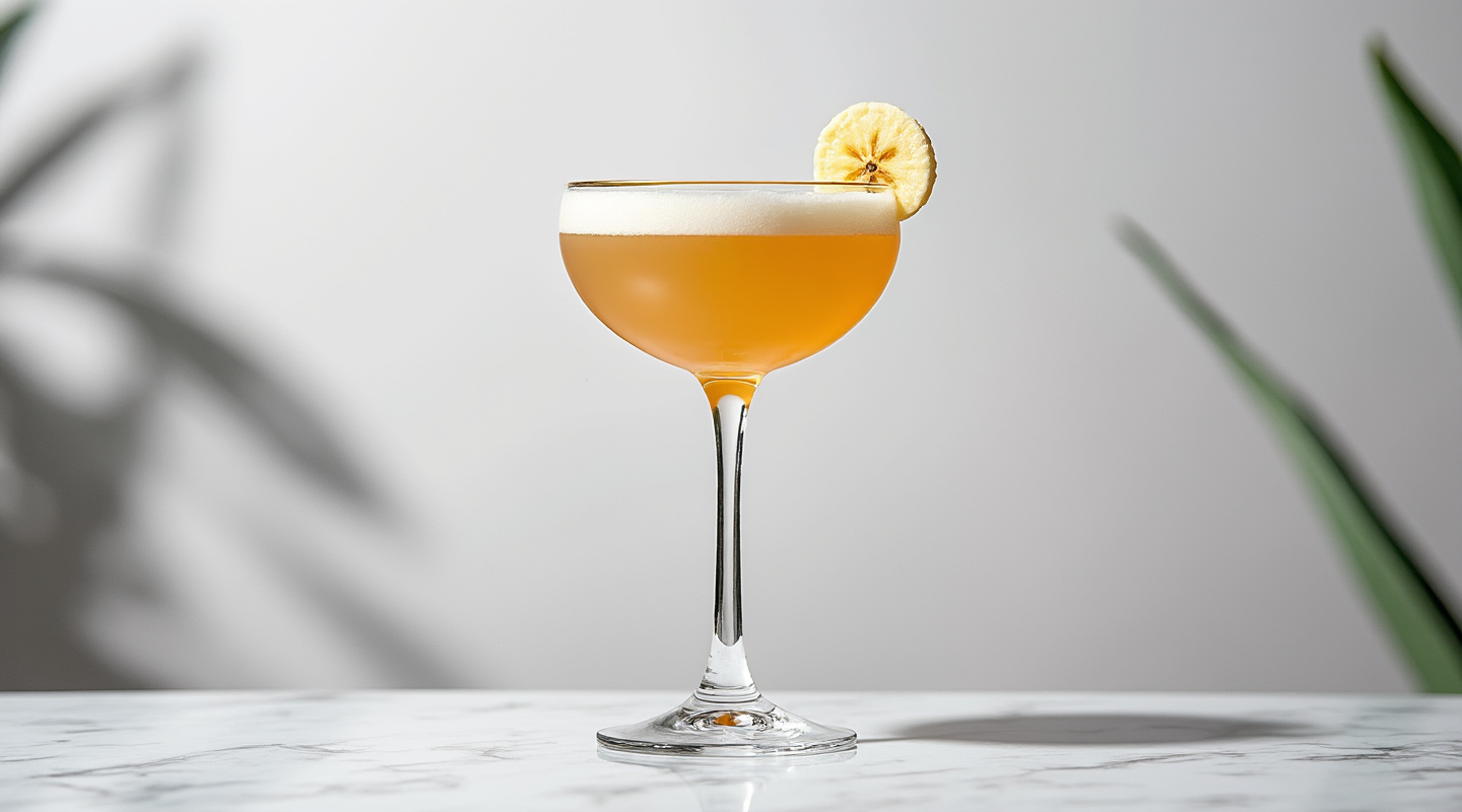 Bali Rum Trader cocktail in a coupe glass