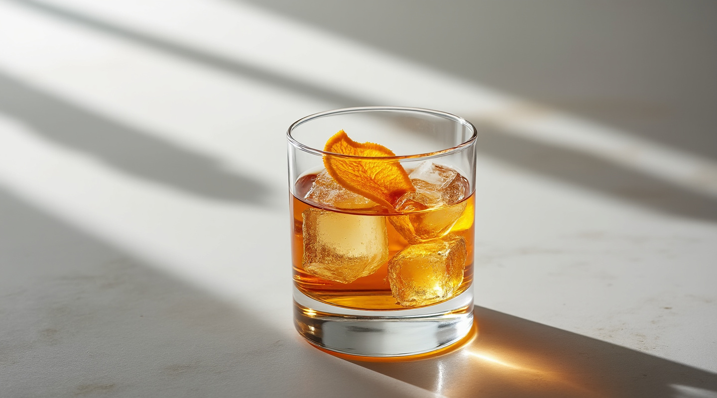 The Boss Cocktail with orange zest garnish