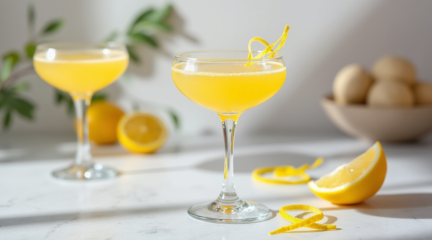 Yellow Cocktail in a Coupe glass