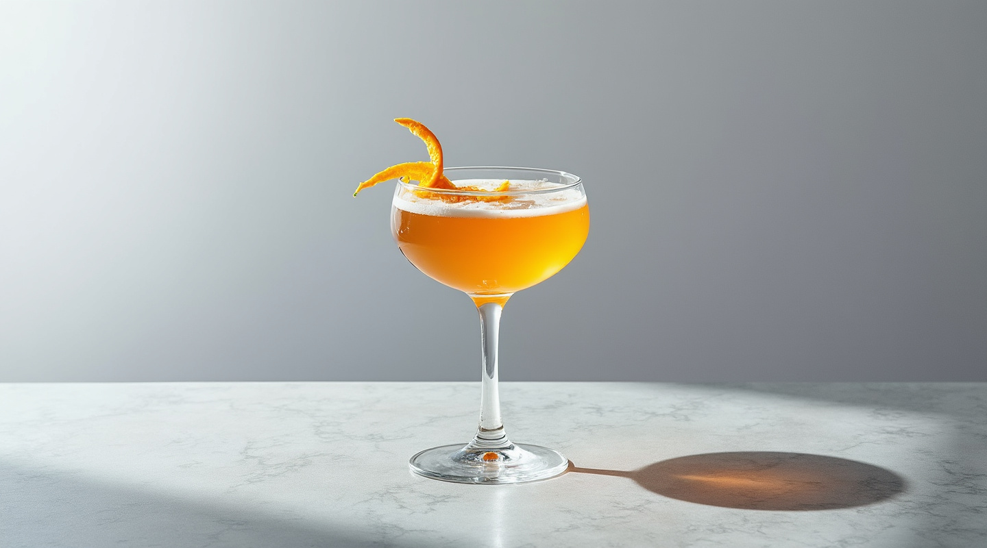 A sophisticated Lawrence cocktail served in a chilled coupe glass