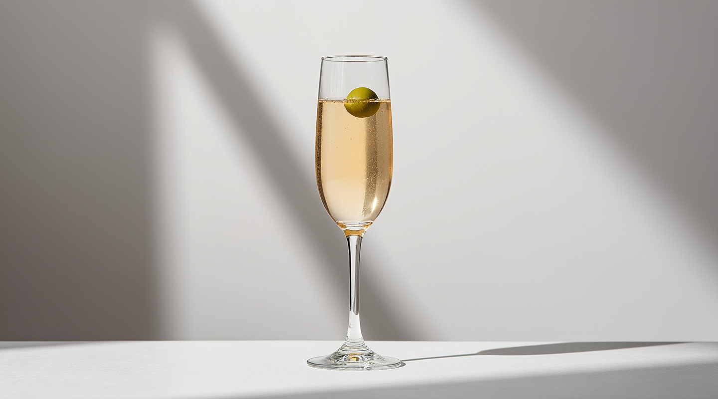 FERT 61 cocktail served in a flute glass