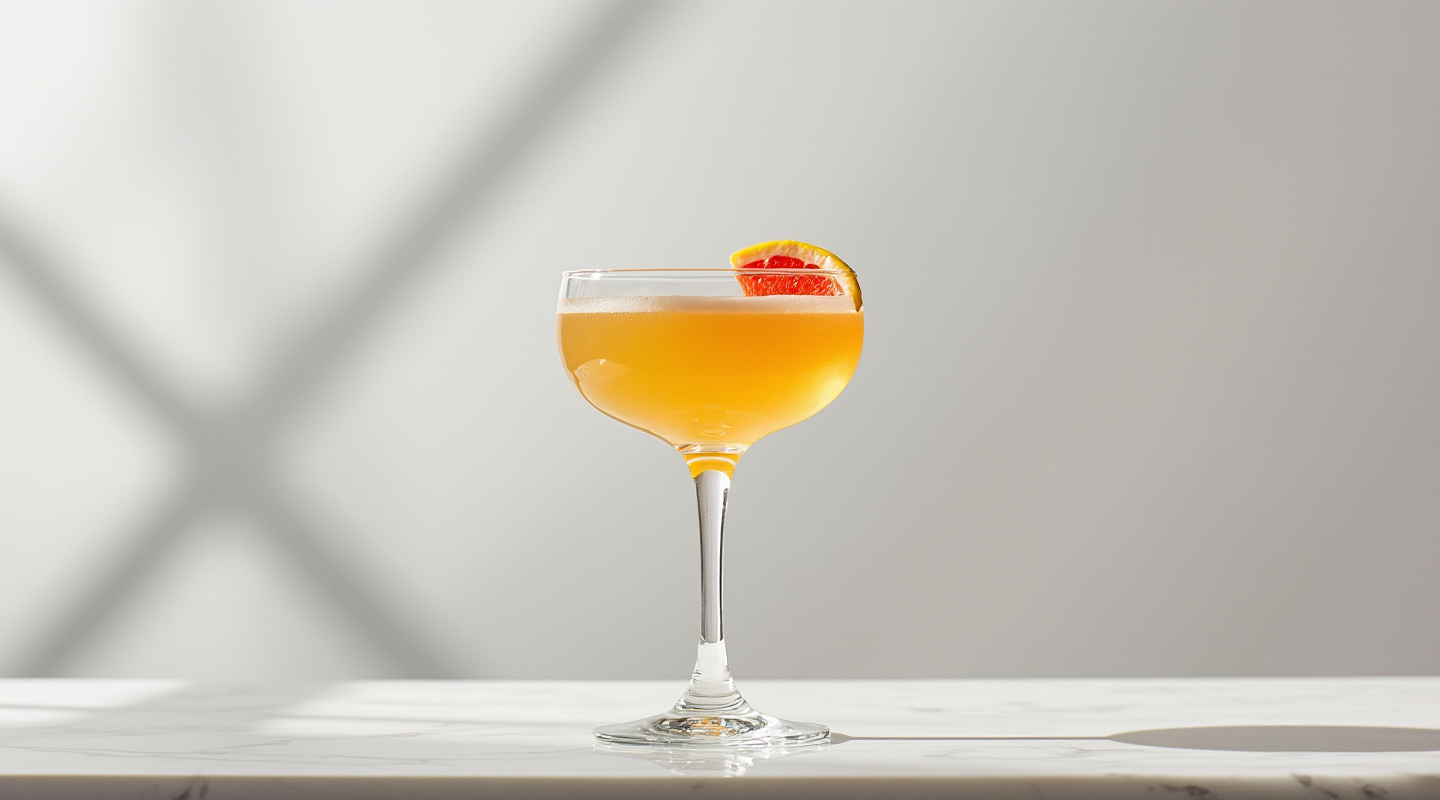 A refreshing Upper Cut cocktail served in a coupe glass