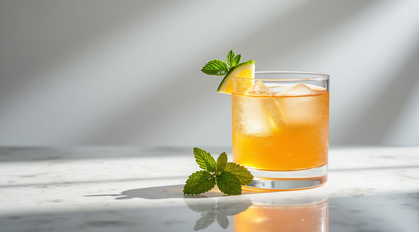 Cyrano cocktail served in a glass with garnish