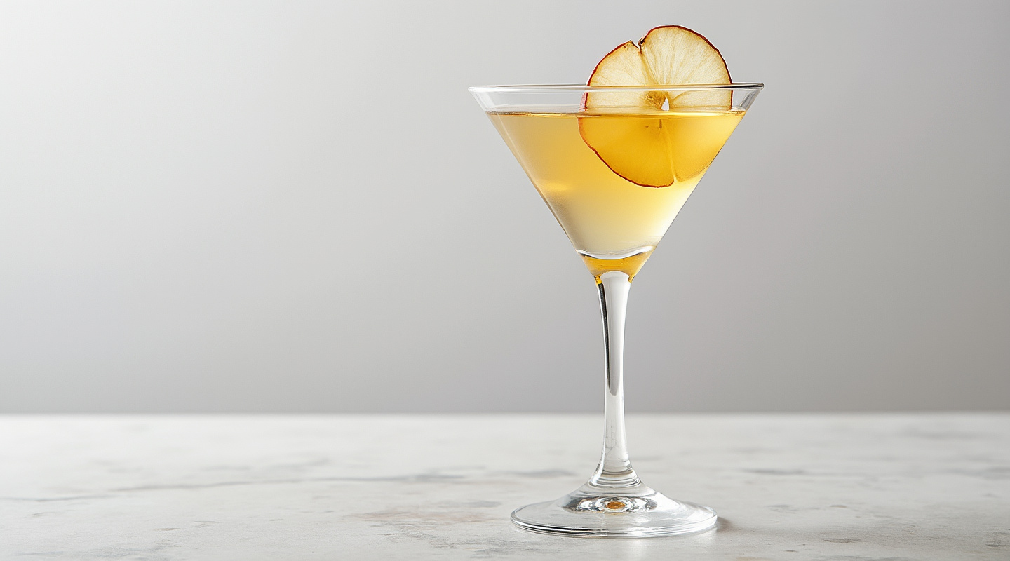 Split Apple Martini served in a martini glass