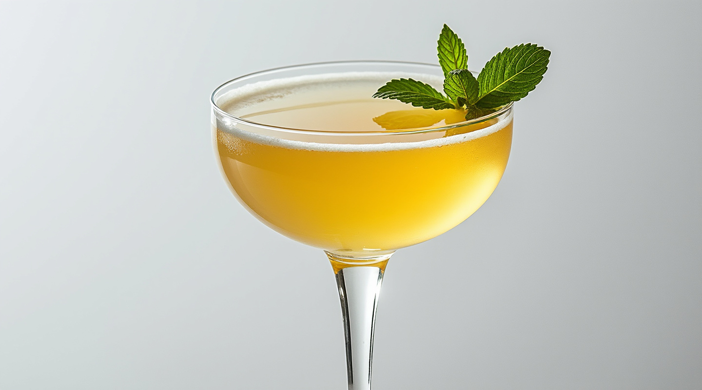 Mellow Yellow cocktail served in a chilled coupe glass