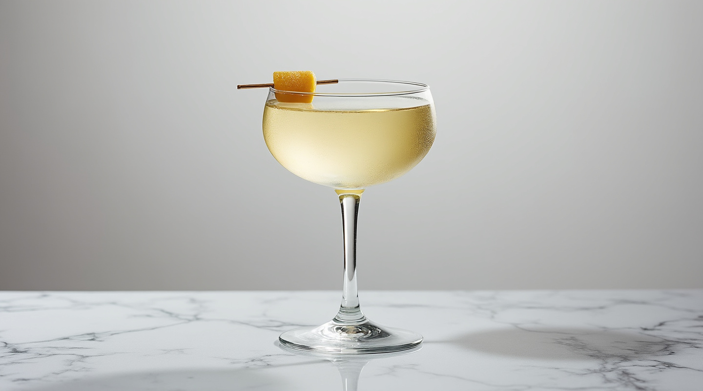 Safe Word cocktail in a coupe glass with a nutmeg garnish