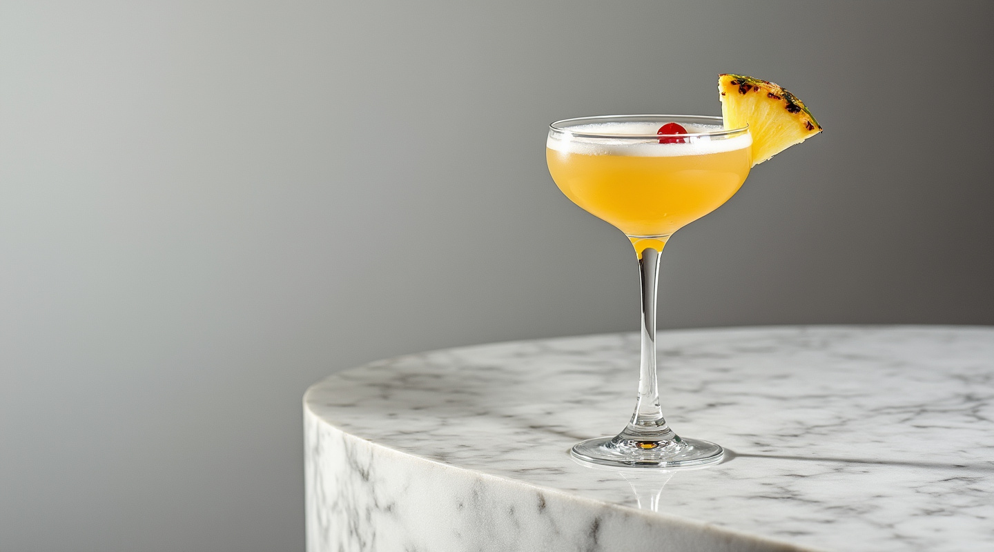 Blade Runner cocktail served in a Collins glass with ice