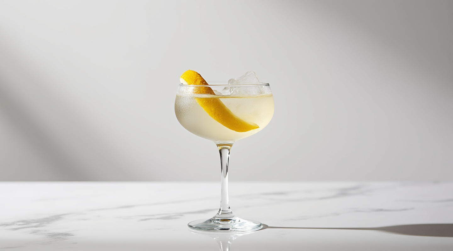 Tim Bin Cocktail in Wine Glass