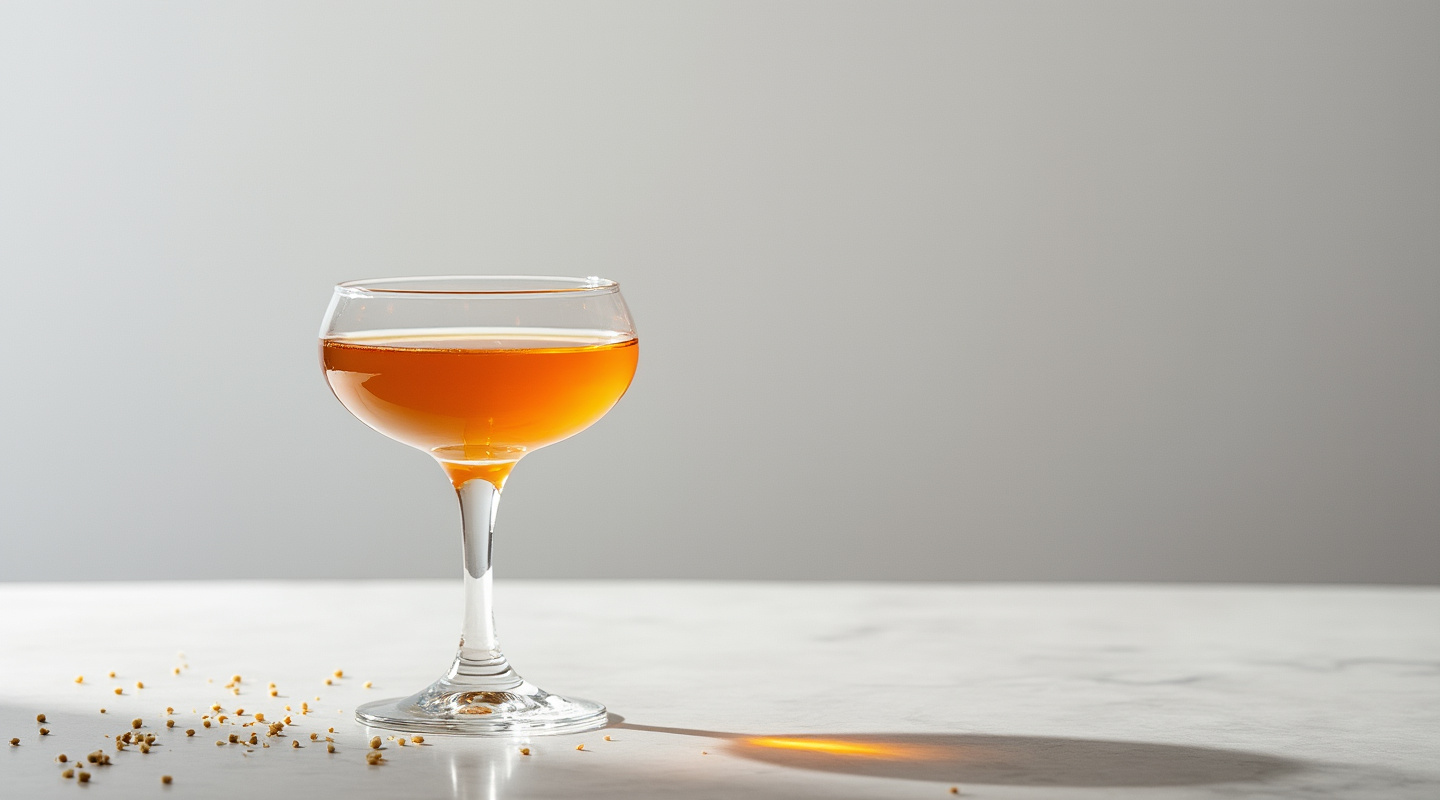 The Haggis Horns cocktail in a coupe glass