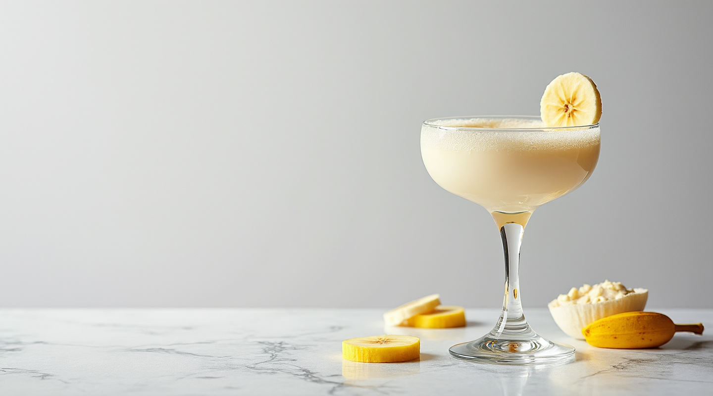 Banana & Almond Milk Daiquiri in a chilled coupe glass