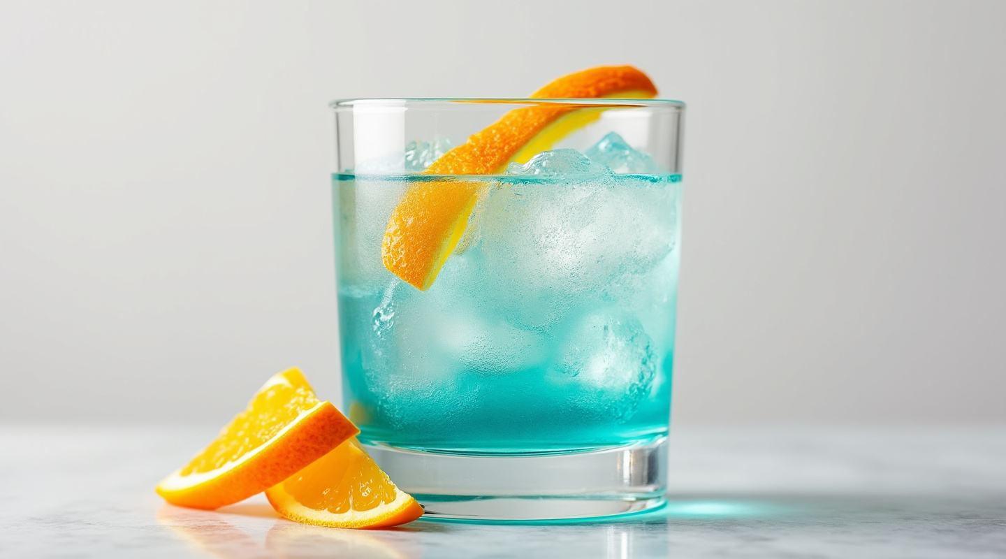 Away Colors cocktail in an Old-fashioned glass with a large ice cube