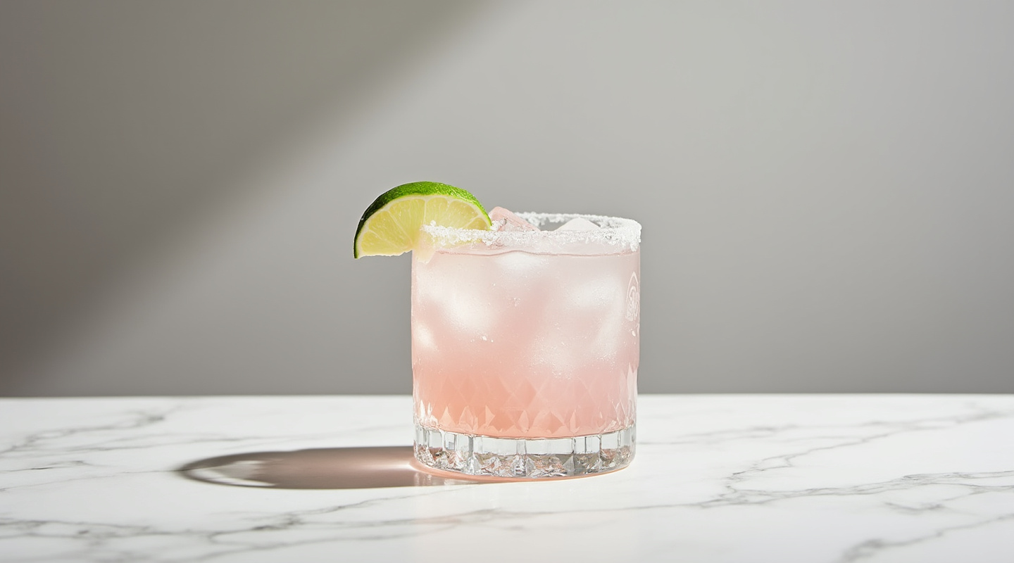 Margariticus cocktail in a glass garnished with lime wedge