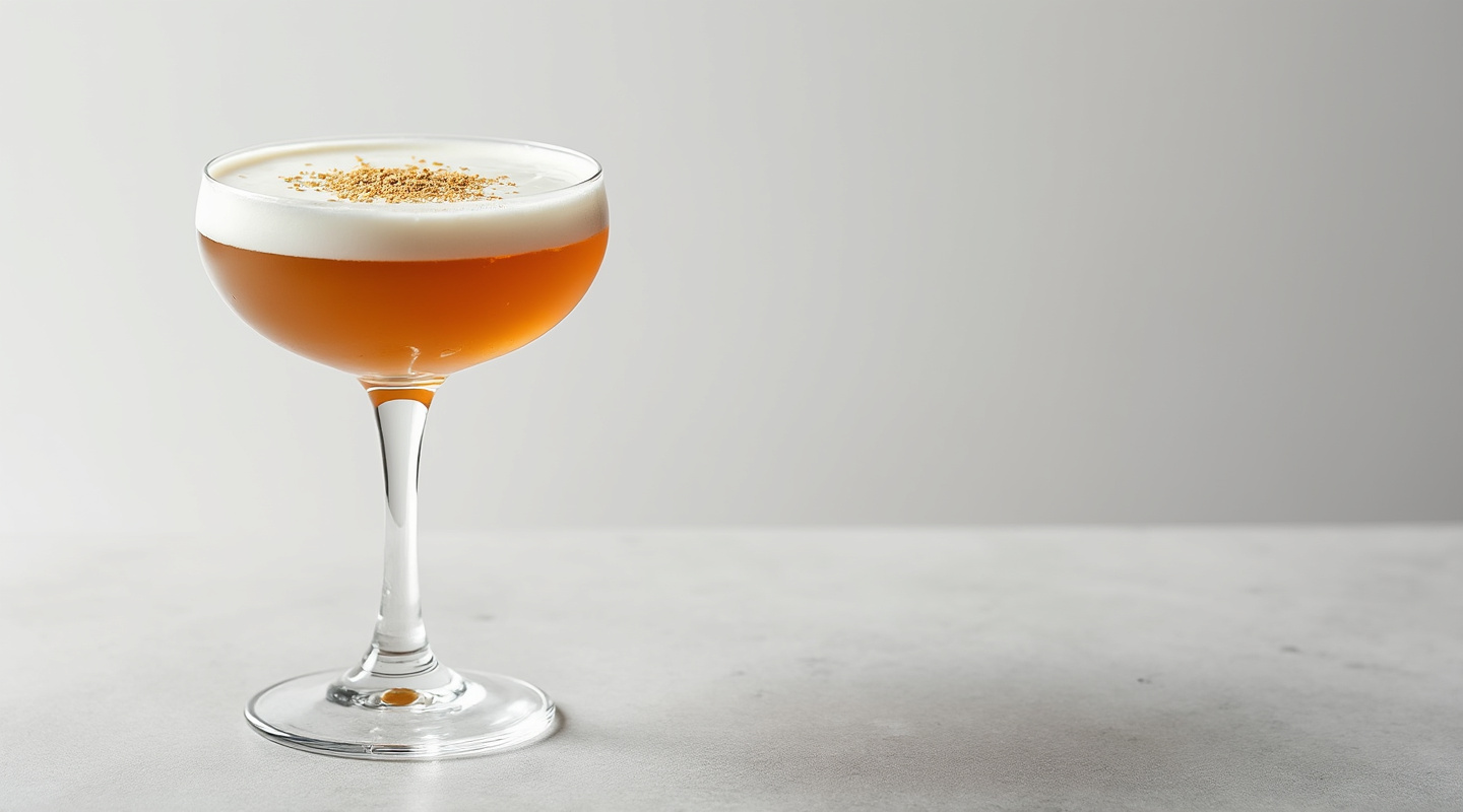 Alexandra cocktail served in a coupe glass, garnished with grated nutmeg