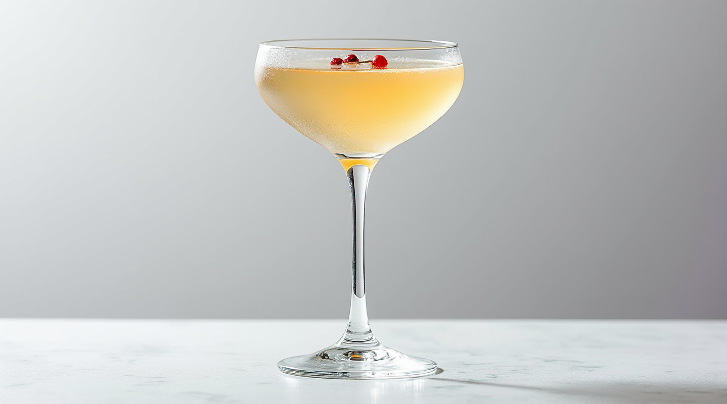 Devil's cocktail served in a chilled Nick & Nora glass