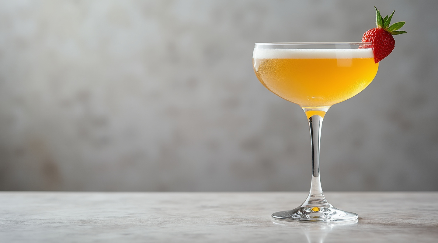 Golden Dream cocktail in a chilled coupe glass