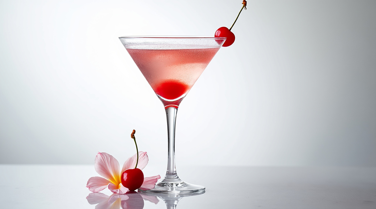 Dragon Blossom cocktail in a chilled Martini glass