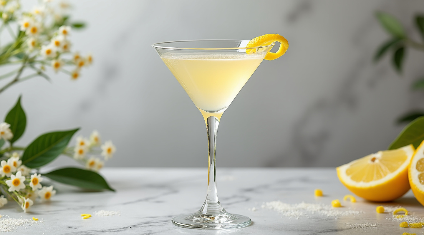Lemon Meringue Martini in a chilled glass