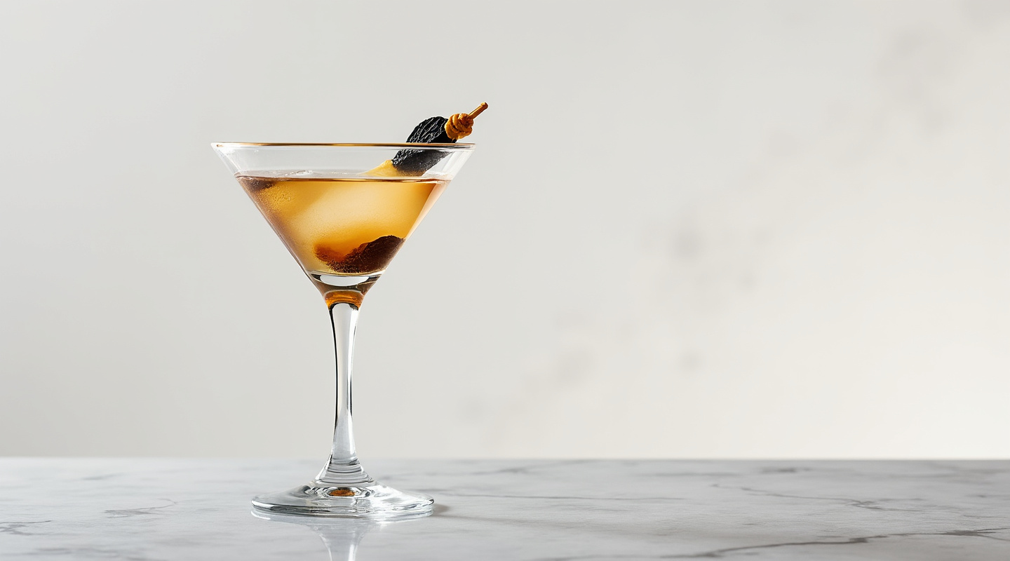 Liquorice Cocktail in a chilled Martini glass