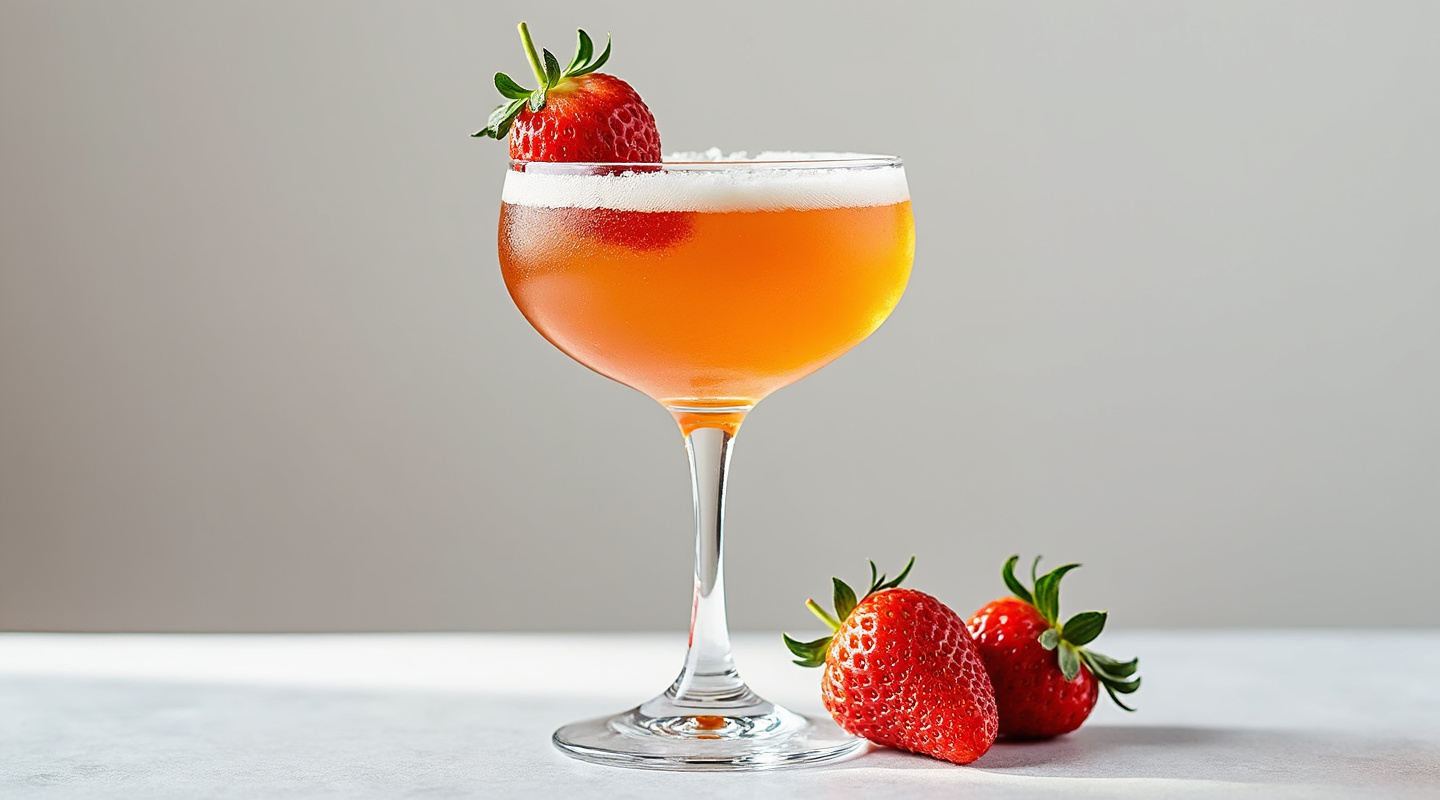 Pimm's Cocktail in a coupe glass