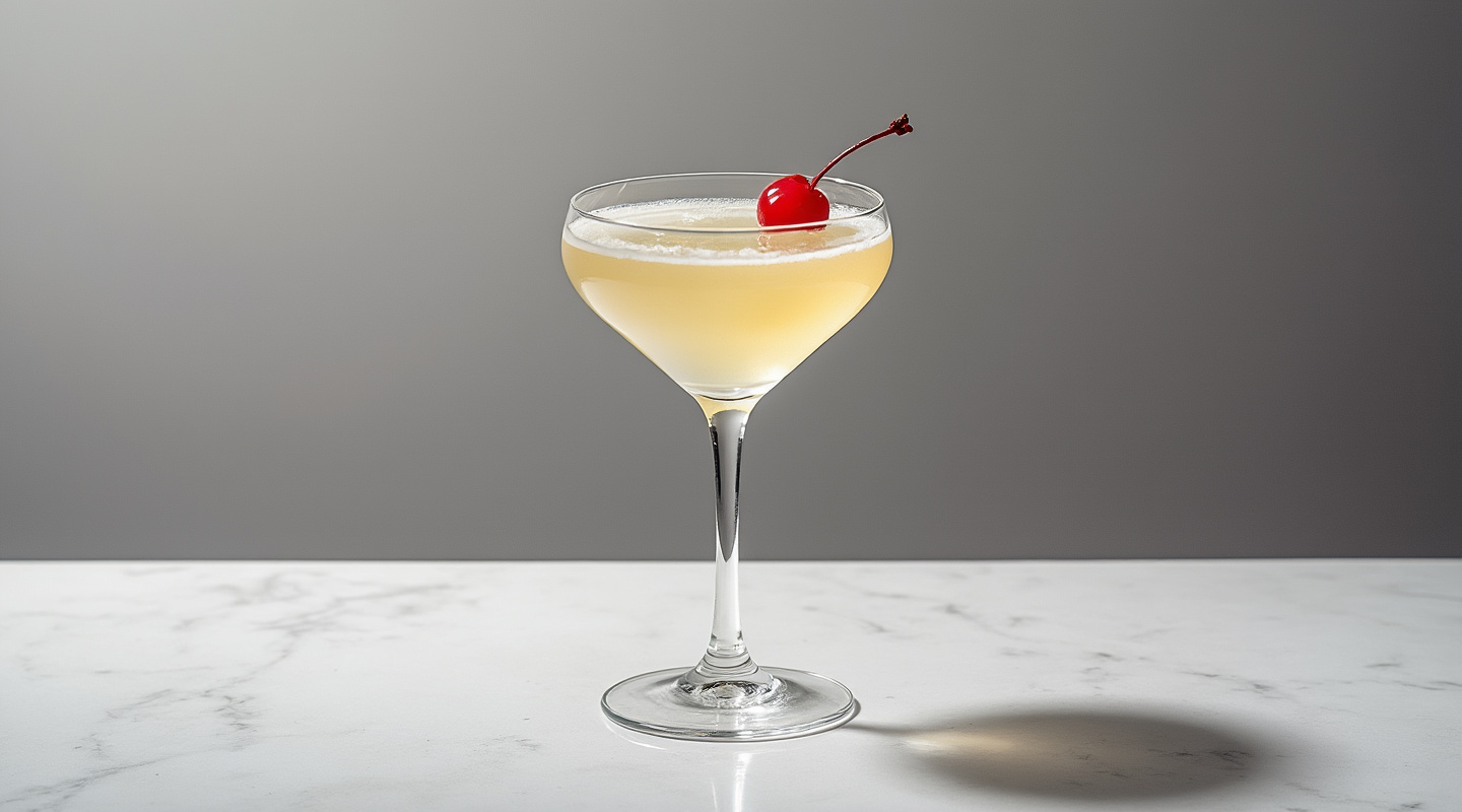 Pini cocktail in a martini glass