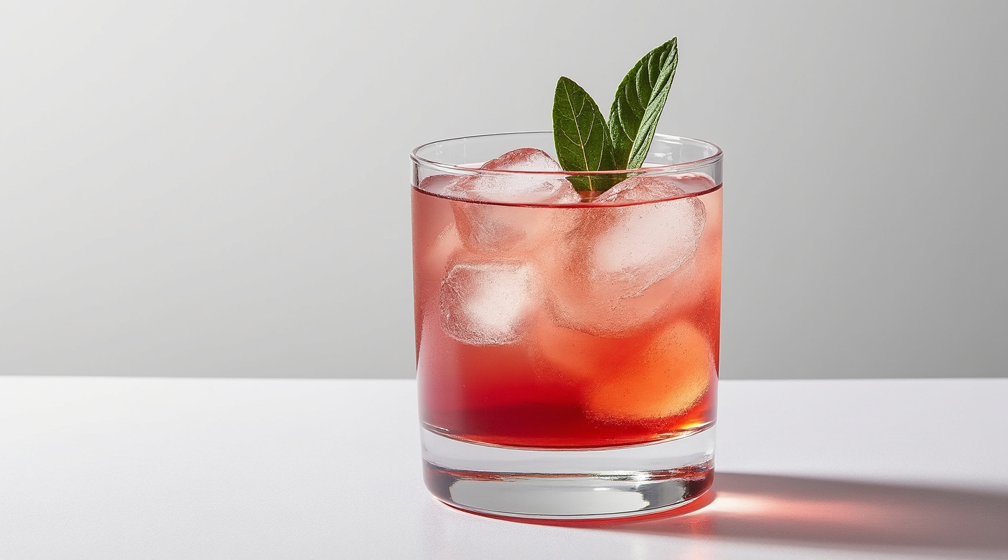Blood Sage cocktail garnished with a sage leaf
