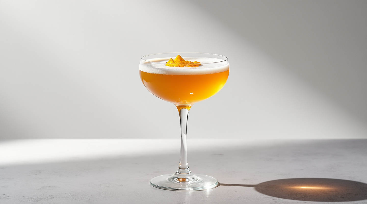 English Breakfast Cocktail in a chilled coupe glass